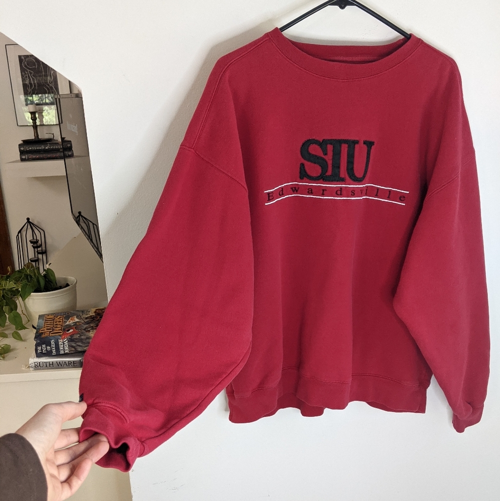 Y2K SIU Edwardsville University/College Oversized Sweatshirt - Picture 5 of 10